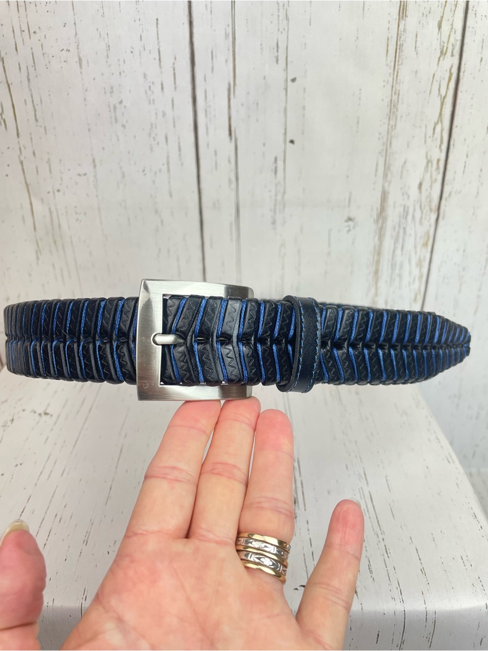 Martin Dingman Woven Leather Belt *34